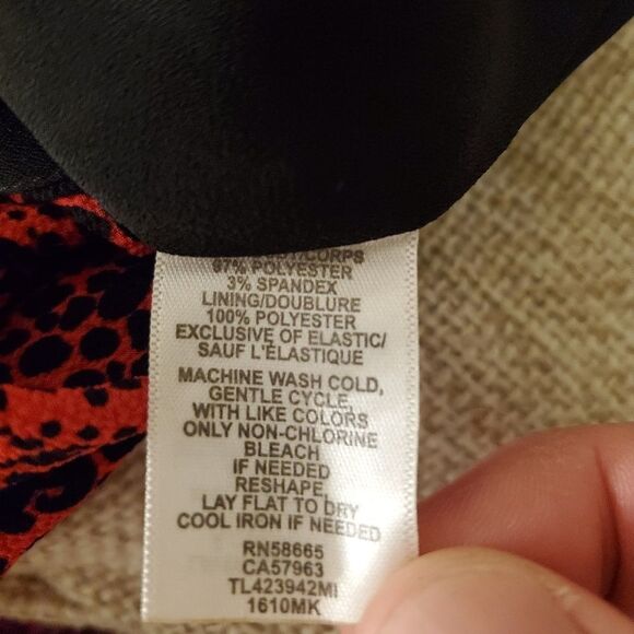 Leith Red Spatter Print Square Neck Midi Dress size Small - NEW - Picture 12 of 12